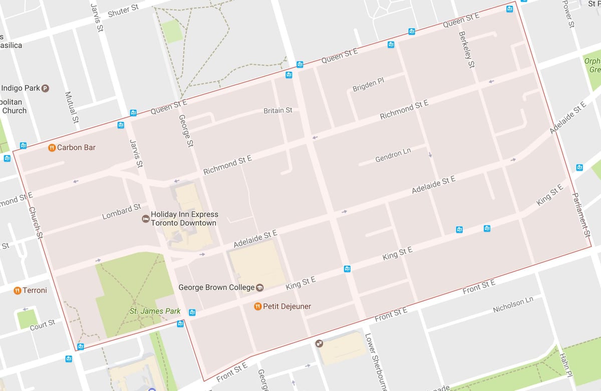Карта Старого міста в районі Торонто