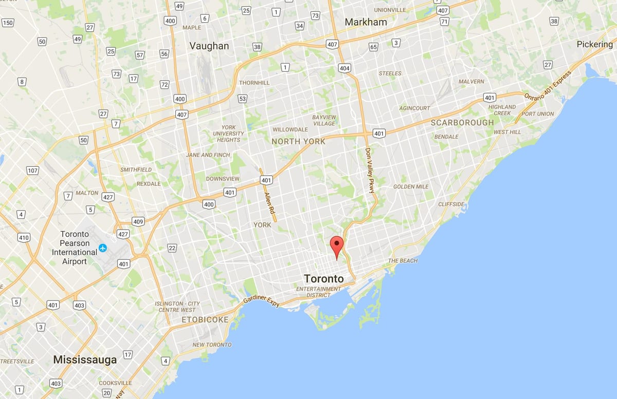 Карта Cabbagetown район Торонто