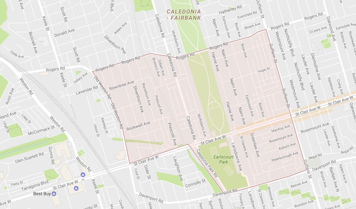Карта Earlscourt районі Торонто