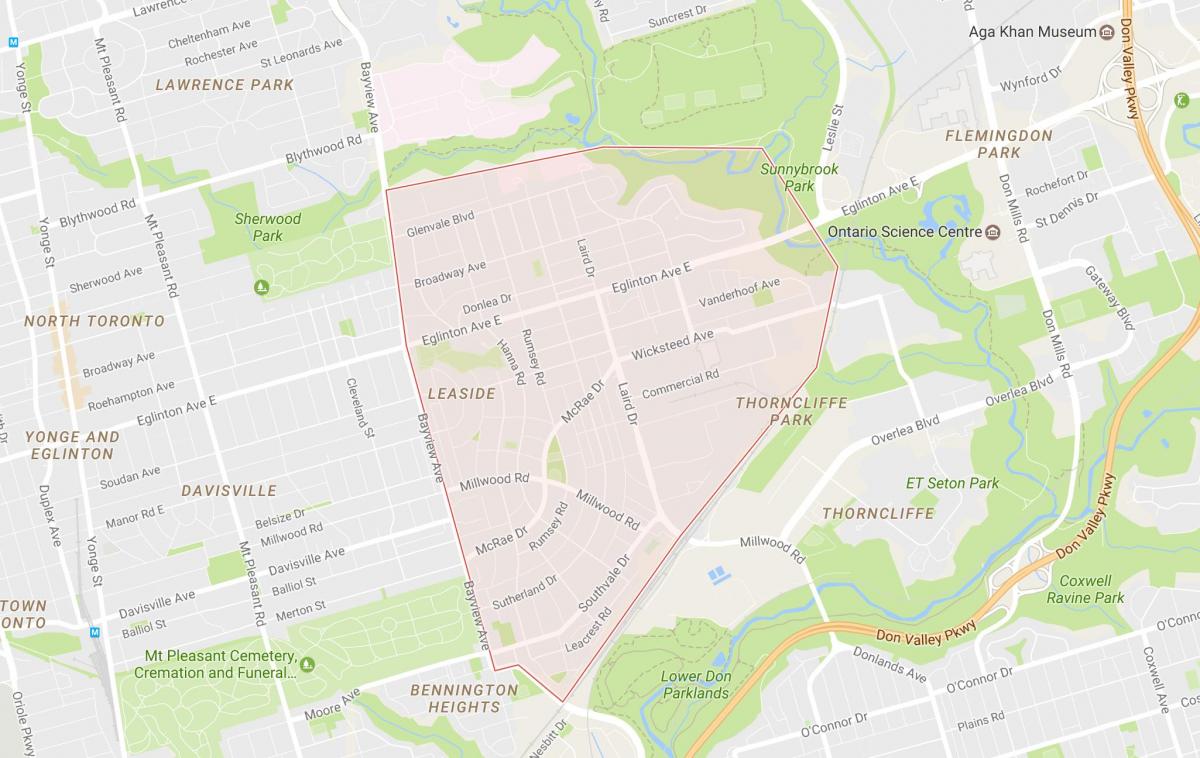 Карта Leaside районі Торонто