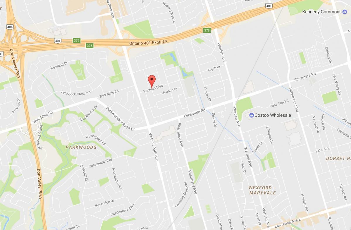 Карта Maryvalen eighbourhood Торонто