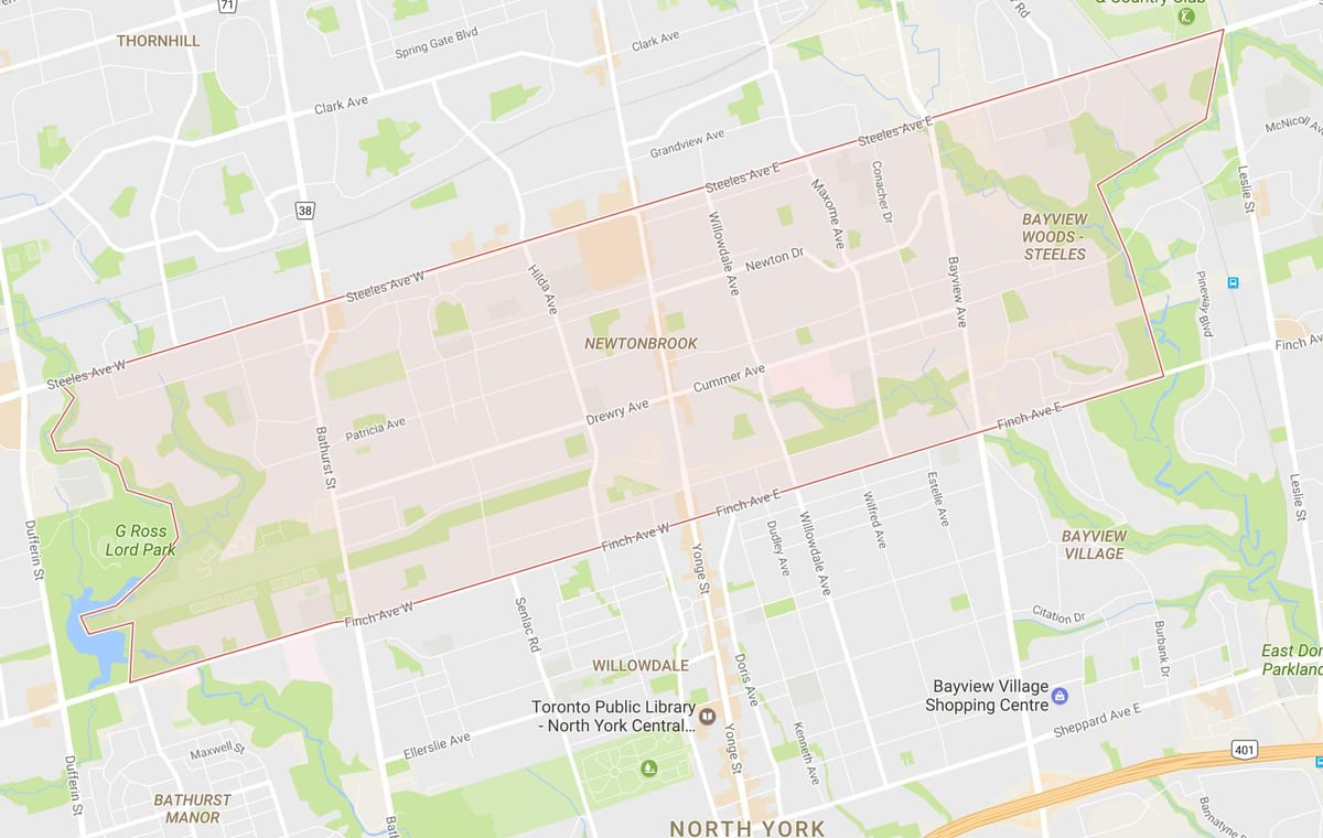 Карта Newtonbrook районі Торонто