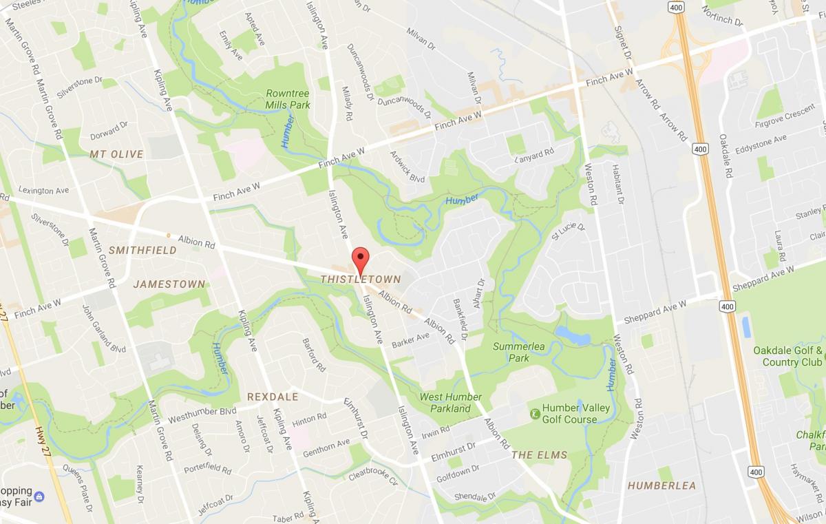 Карта Thistletownneighbourhood районі Торонто