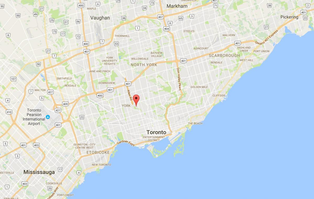 Карта Tichester район Торонто