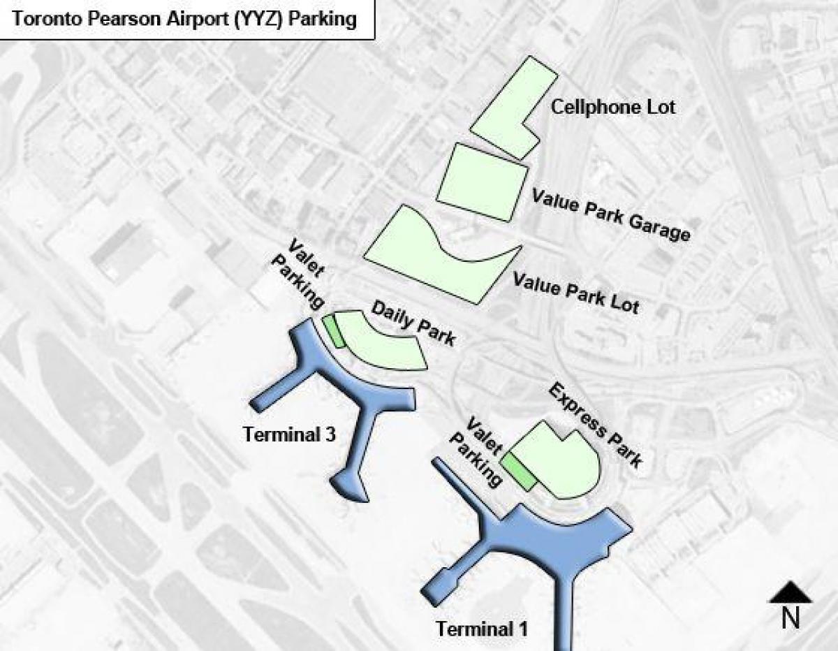 Карта аеропорт Торонто Пірсон парковка