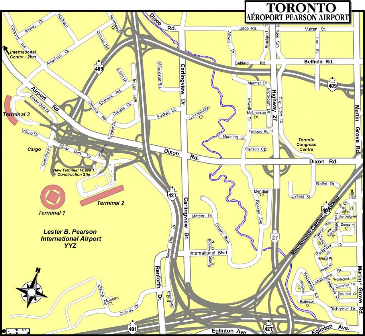 Карта Торонто аеропортів
