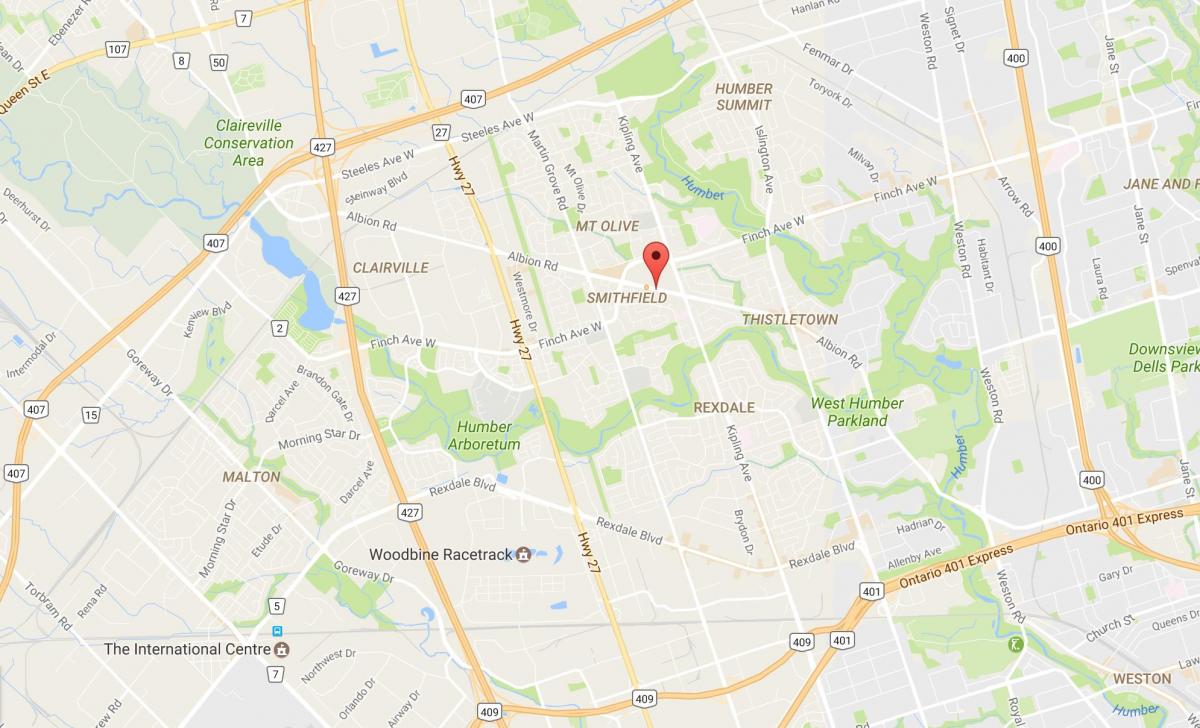 Карта Альбіон дороги Торонто