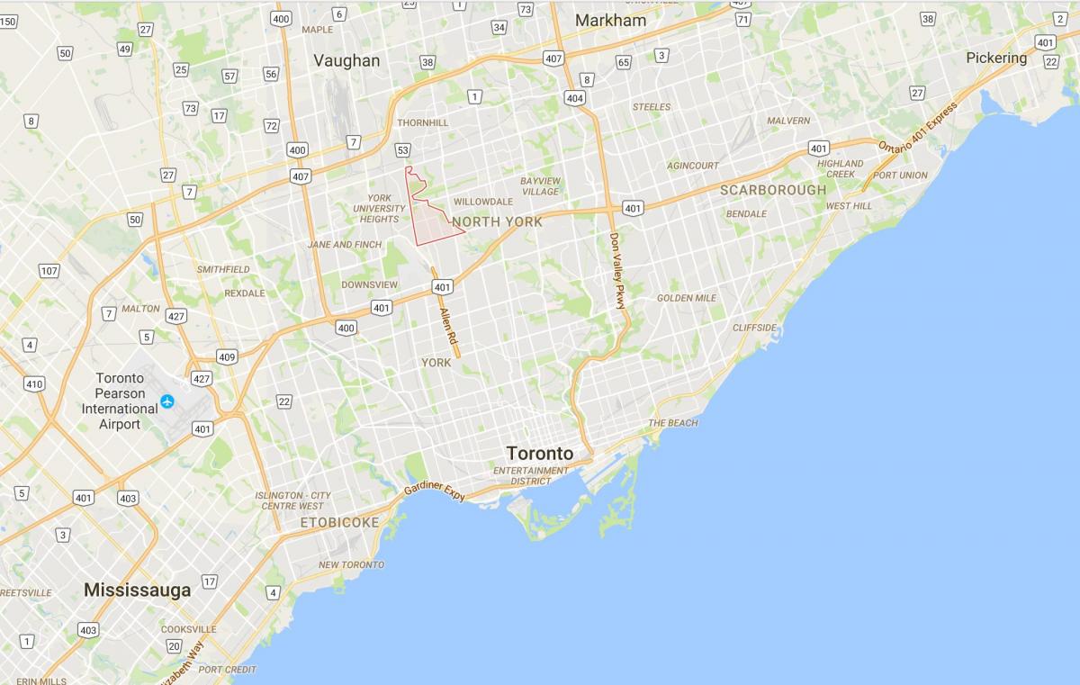 Карта Батерст Манор район Торонто