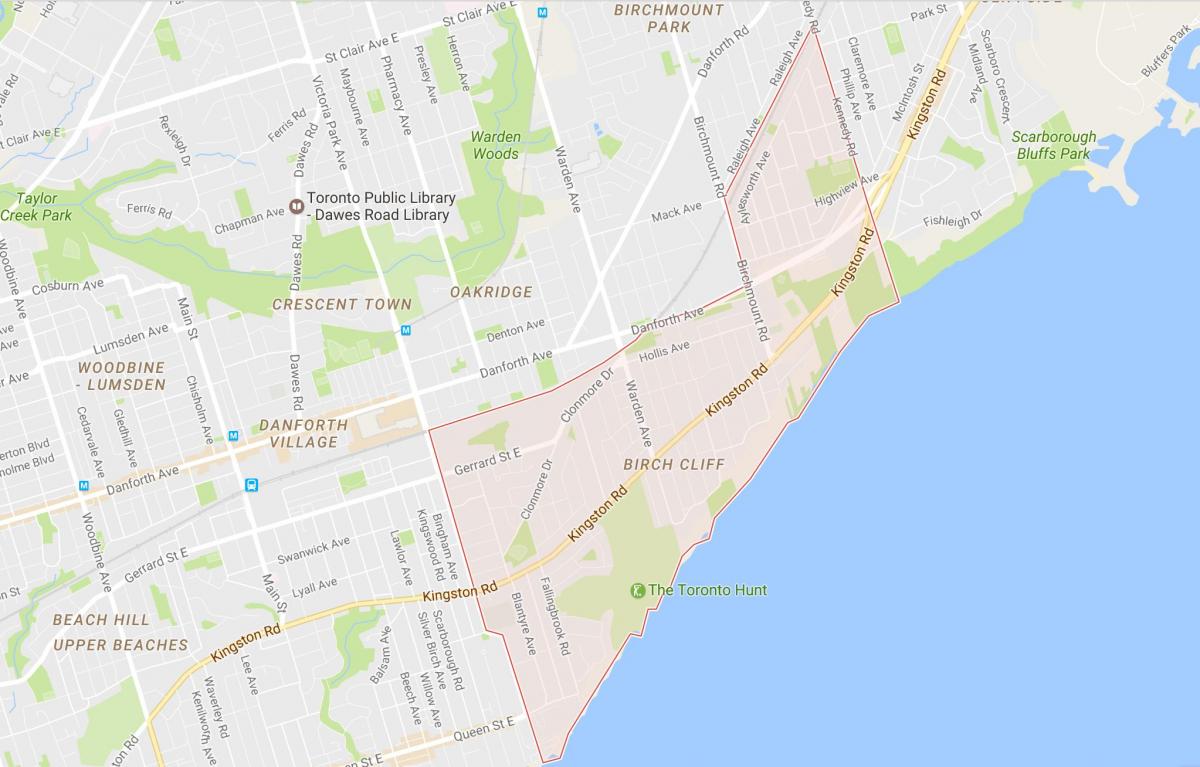Карта берези районі скелі Торонто
