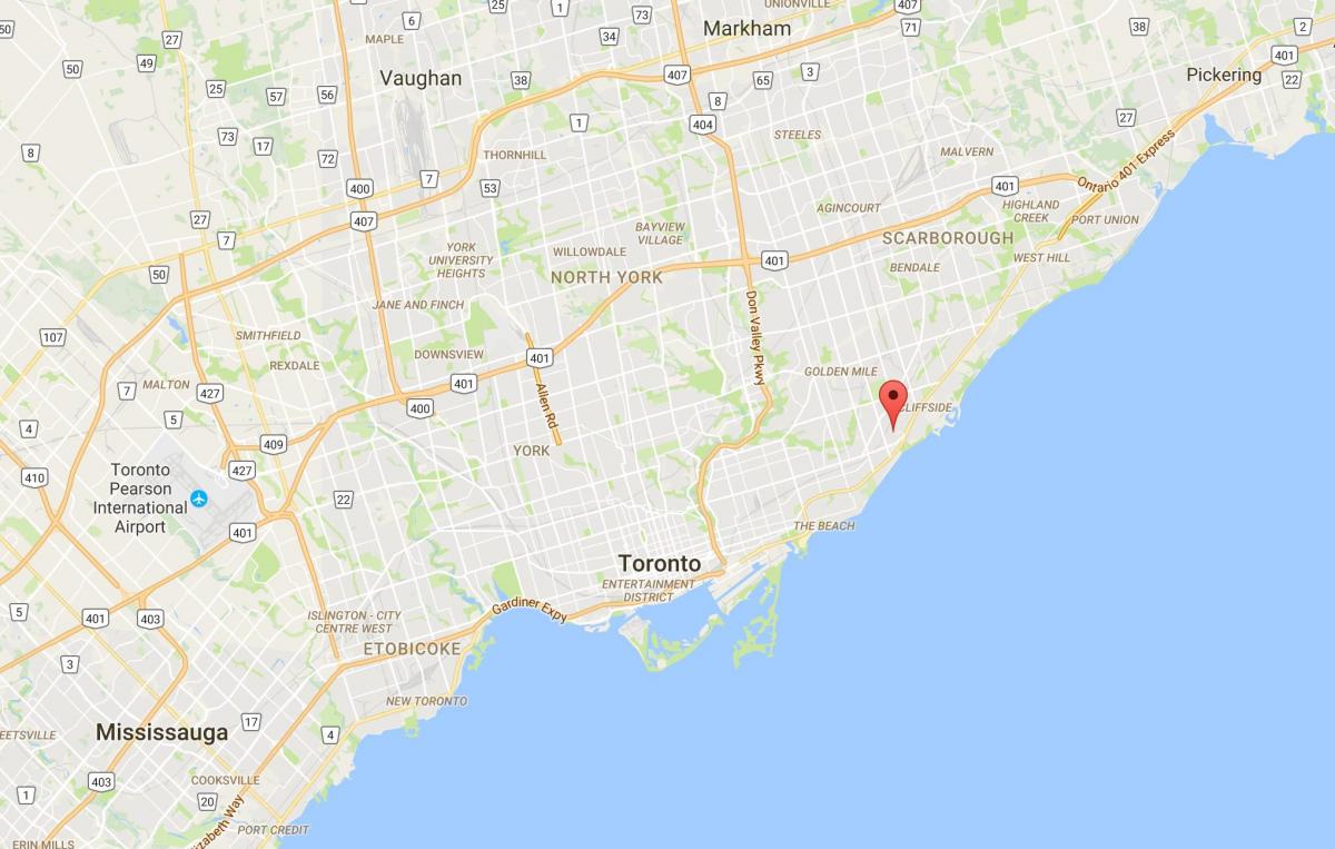 Карта Береза скелі висот район Торонто