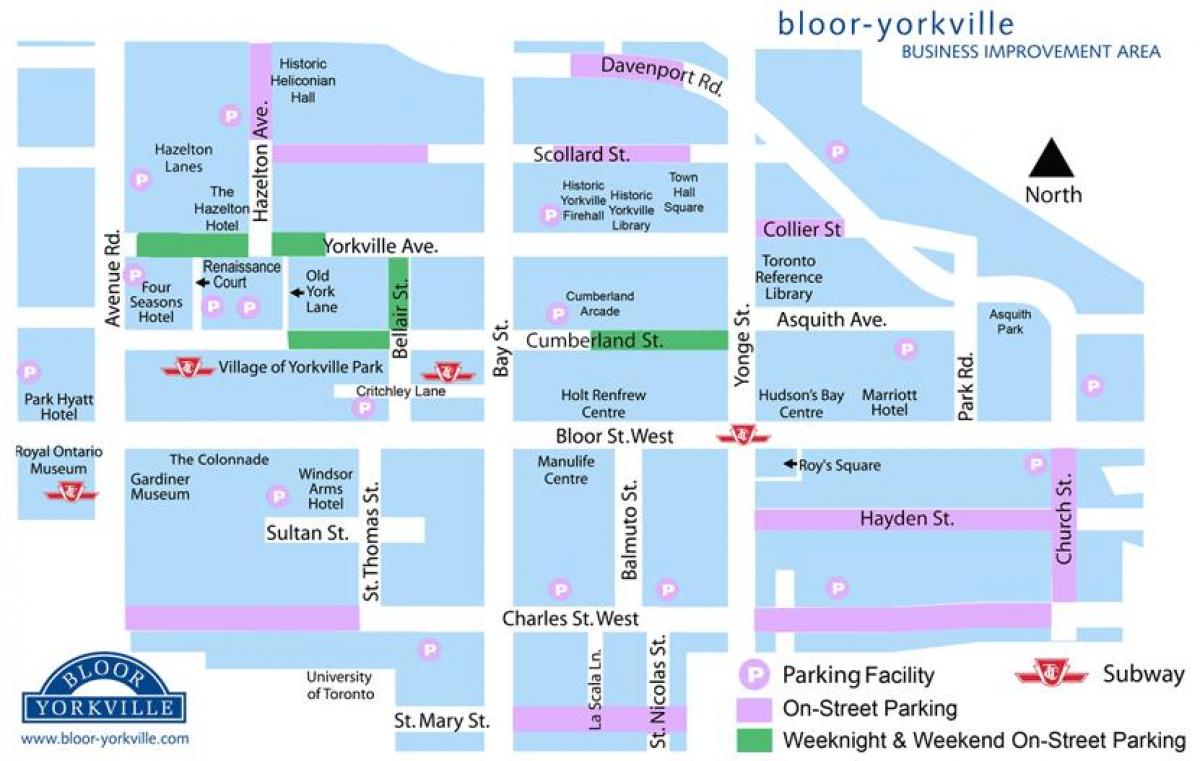 Карта Блур-Йорквілл парковка