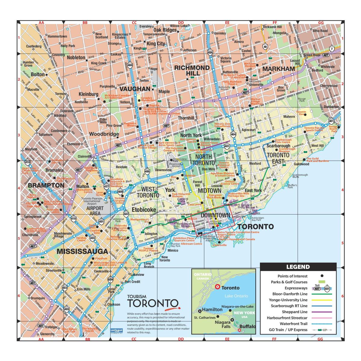 Карта великого Торонто 