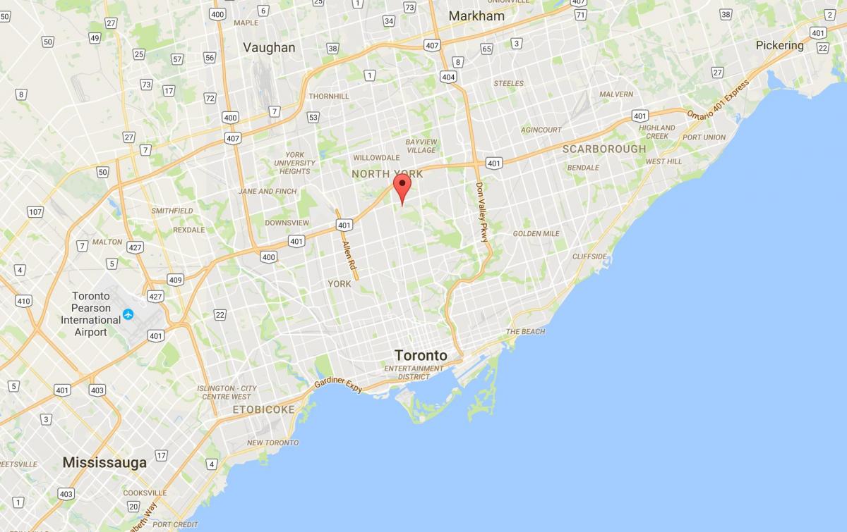Карта водоспад хоггс Холлоу район Торонто