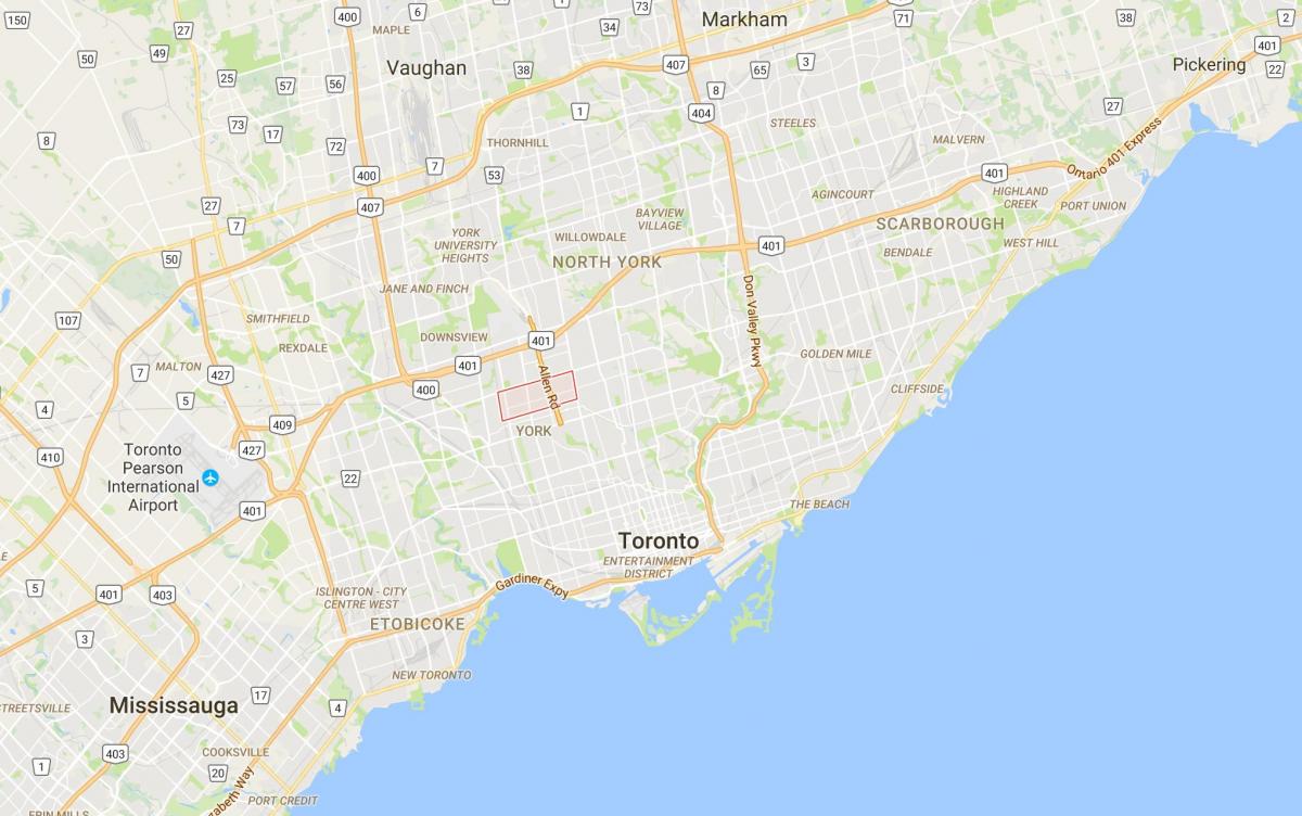 Карта Глен Парк район Торонто