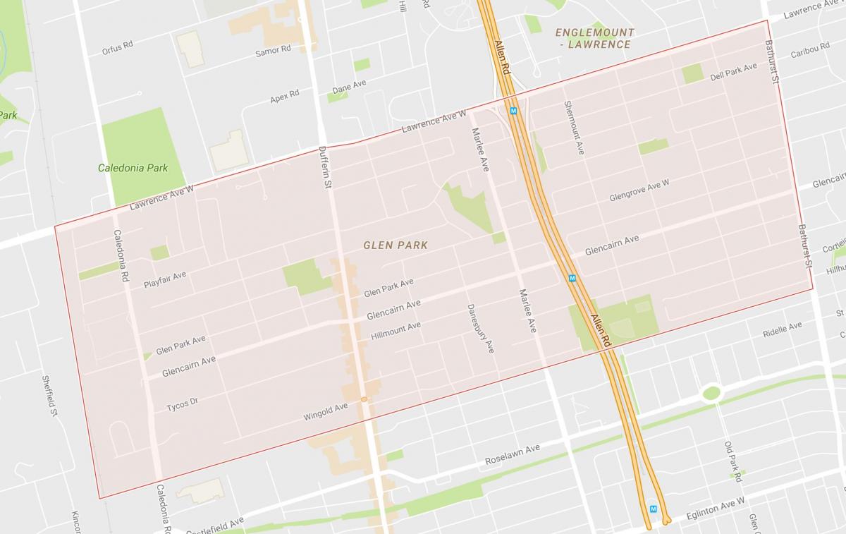 Карта Глен Парк Торонто