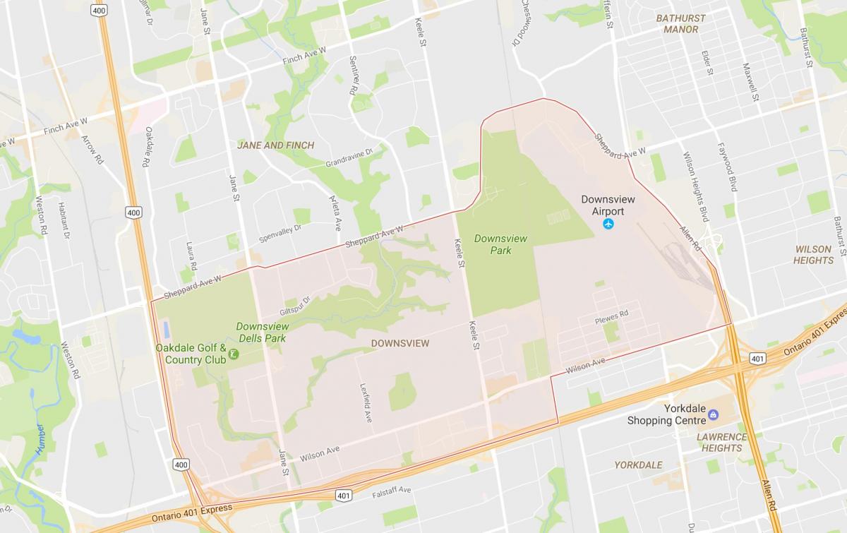 Карта Даунсвью районі Торонто