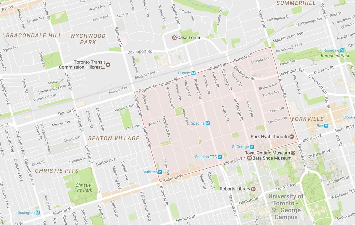 Карта в додатку районі Торонто