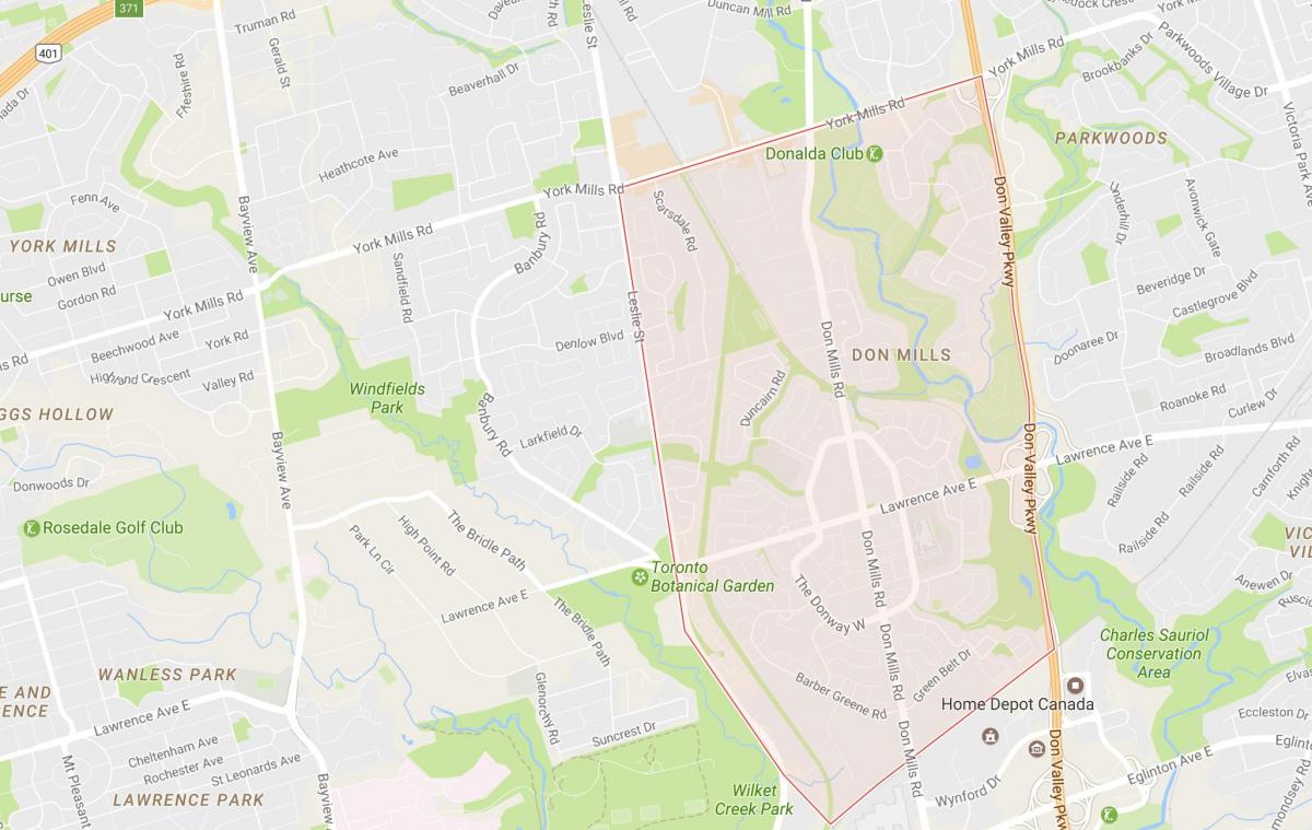 Карта Дон Міллс районі Торонто