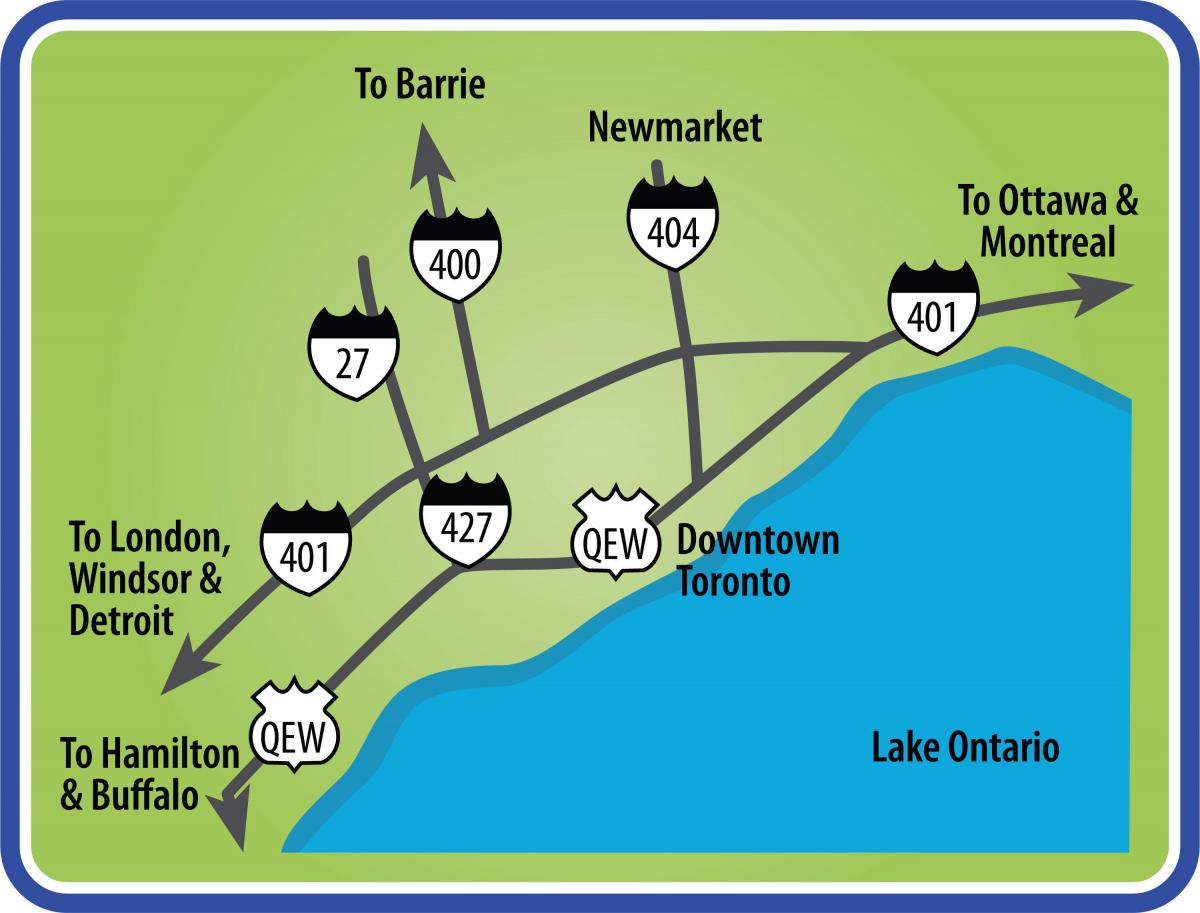 Карта Торонто дорогах