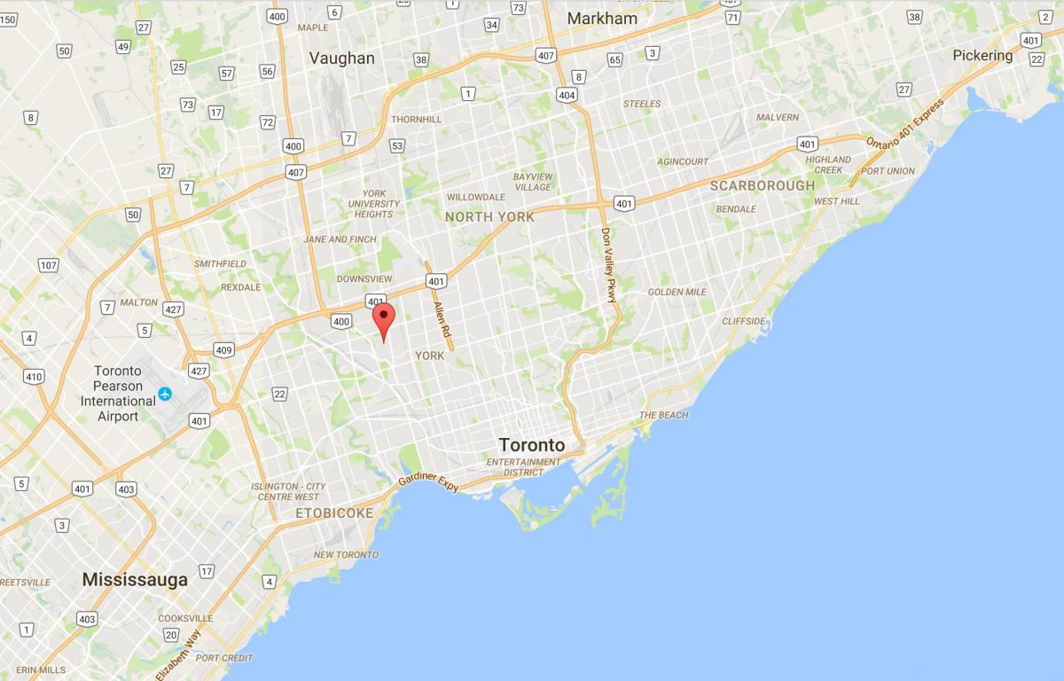 Карта Еймсбері район Торонто