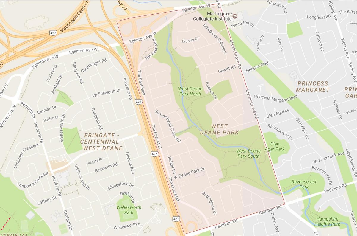 Карта Уест-Дін Парк Торонто