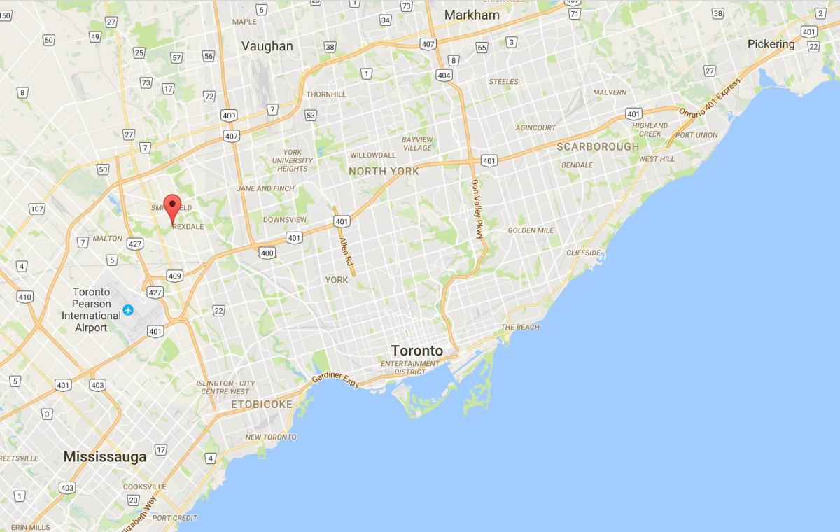 Карта Західного Хамбер-Clairville район Торонто
