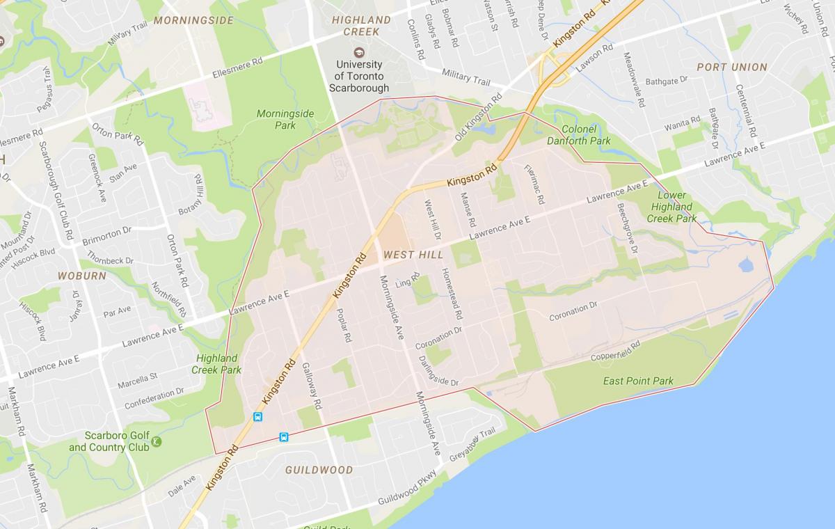Карта Західного пагорбу околиці Торонто