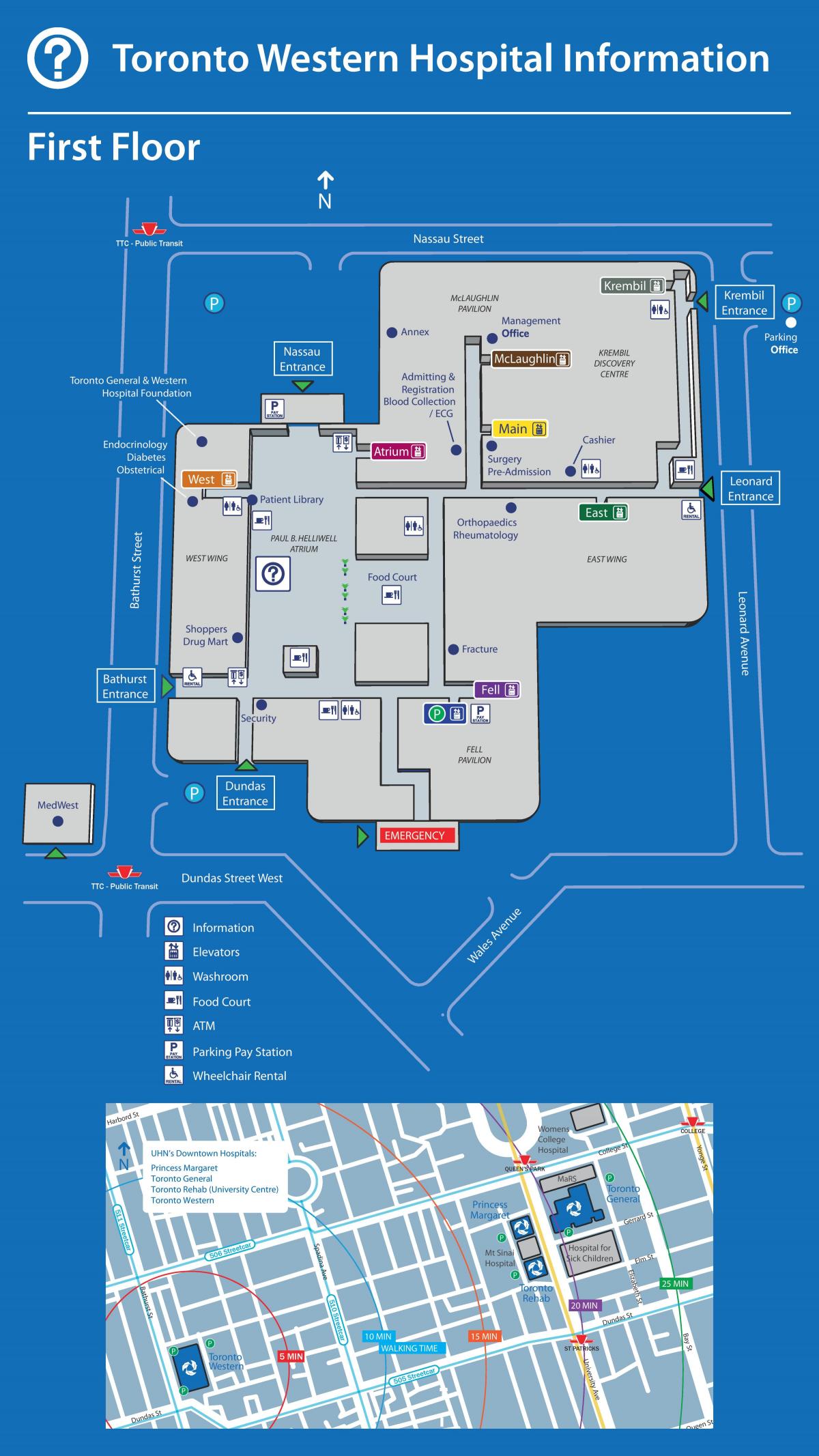 Карта Західної лікарні Торонто 