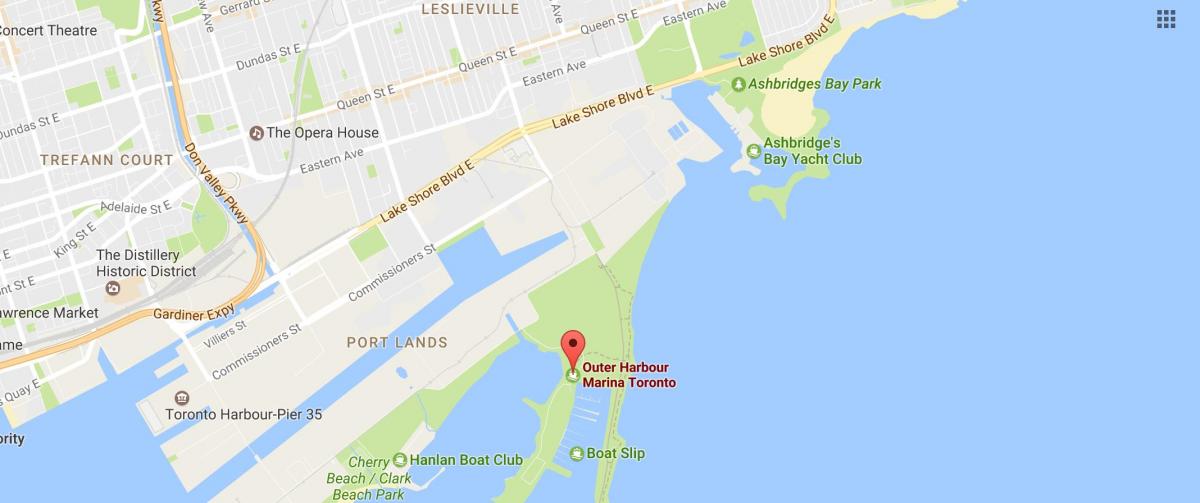 Карта Зовнішня гавань Торонто