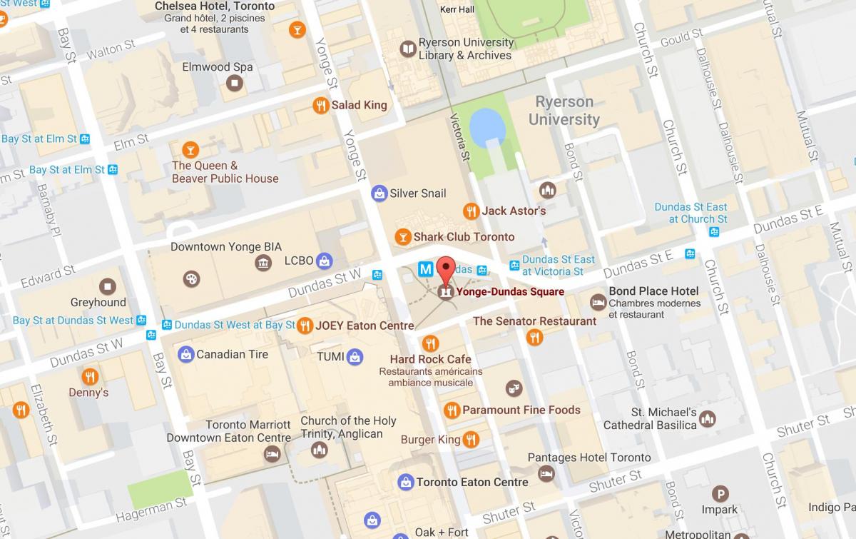 Карта Йондж-Дандас-сквер Торонто