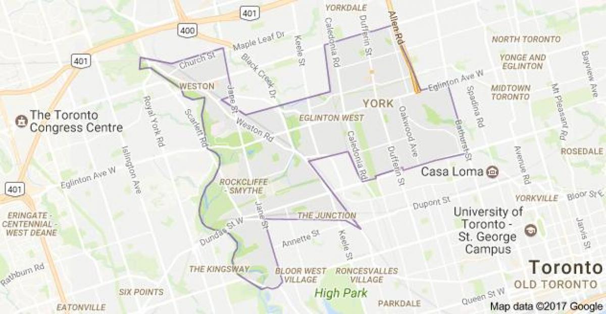 Карта Йорк Торонто Канада