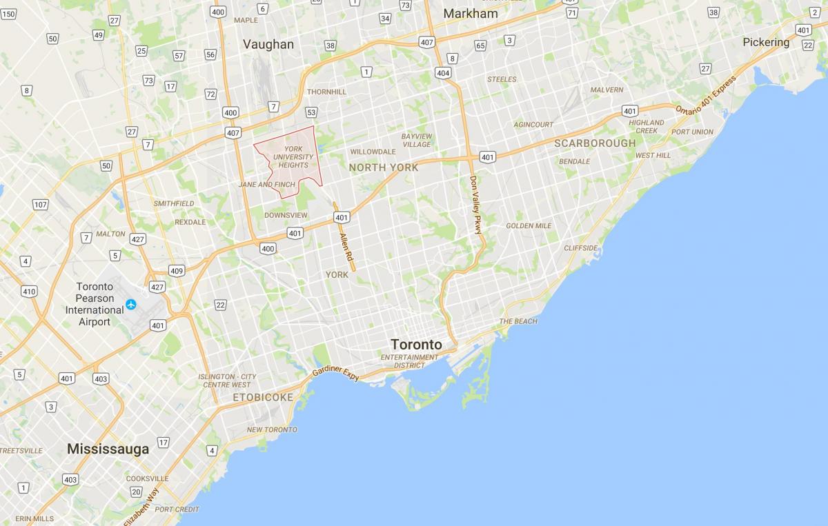 Карта Йорк Юніверсіті Хайтсе район Торонто