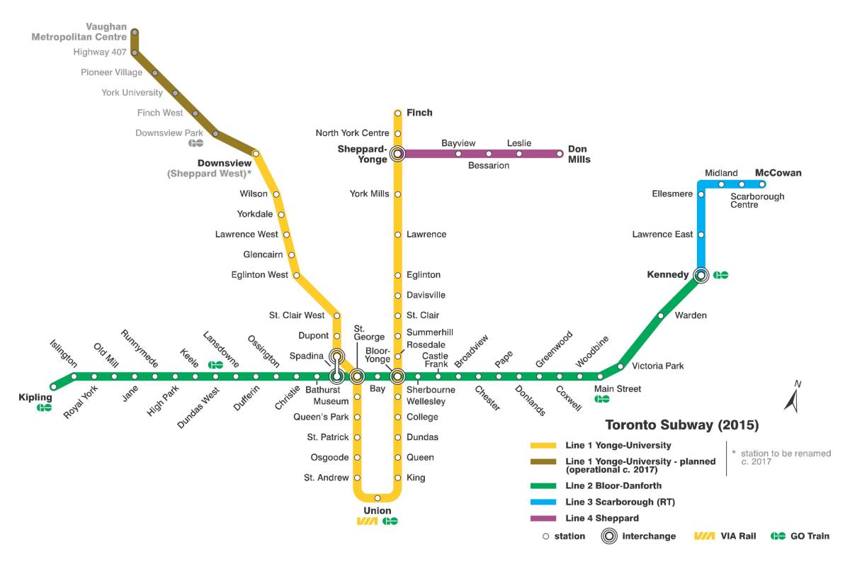 Карта метро Торонто
