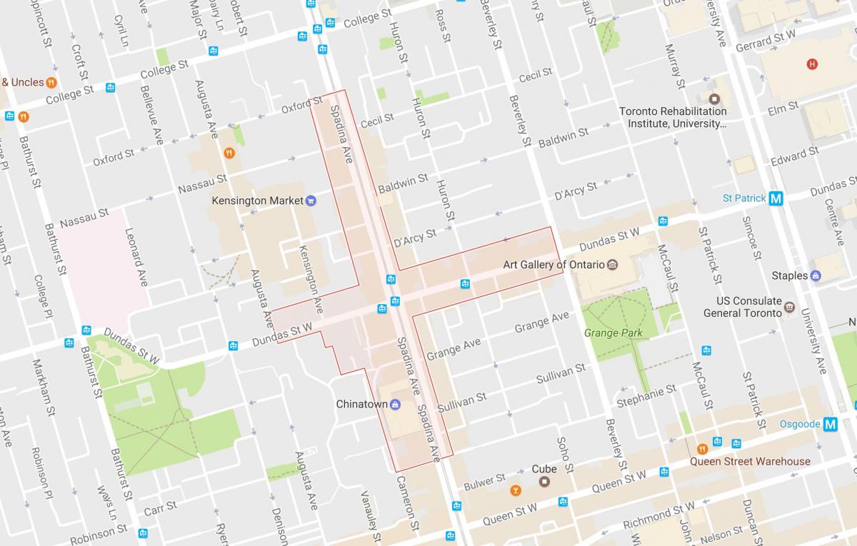 Карта Чайнатаун районі Торонто