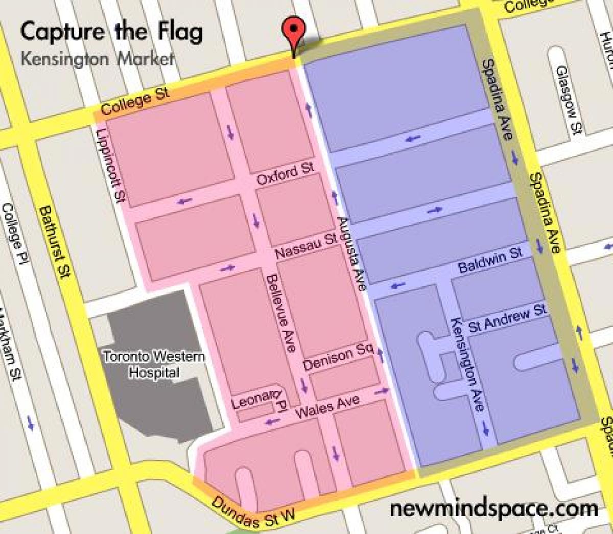 Карта міста Кенсінгтон ринку Торонто 