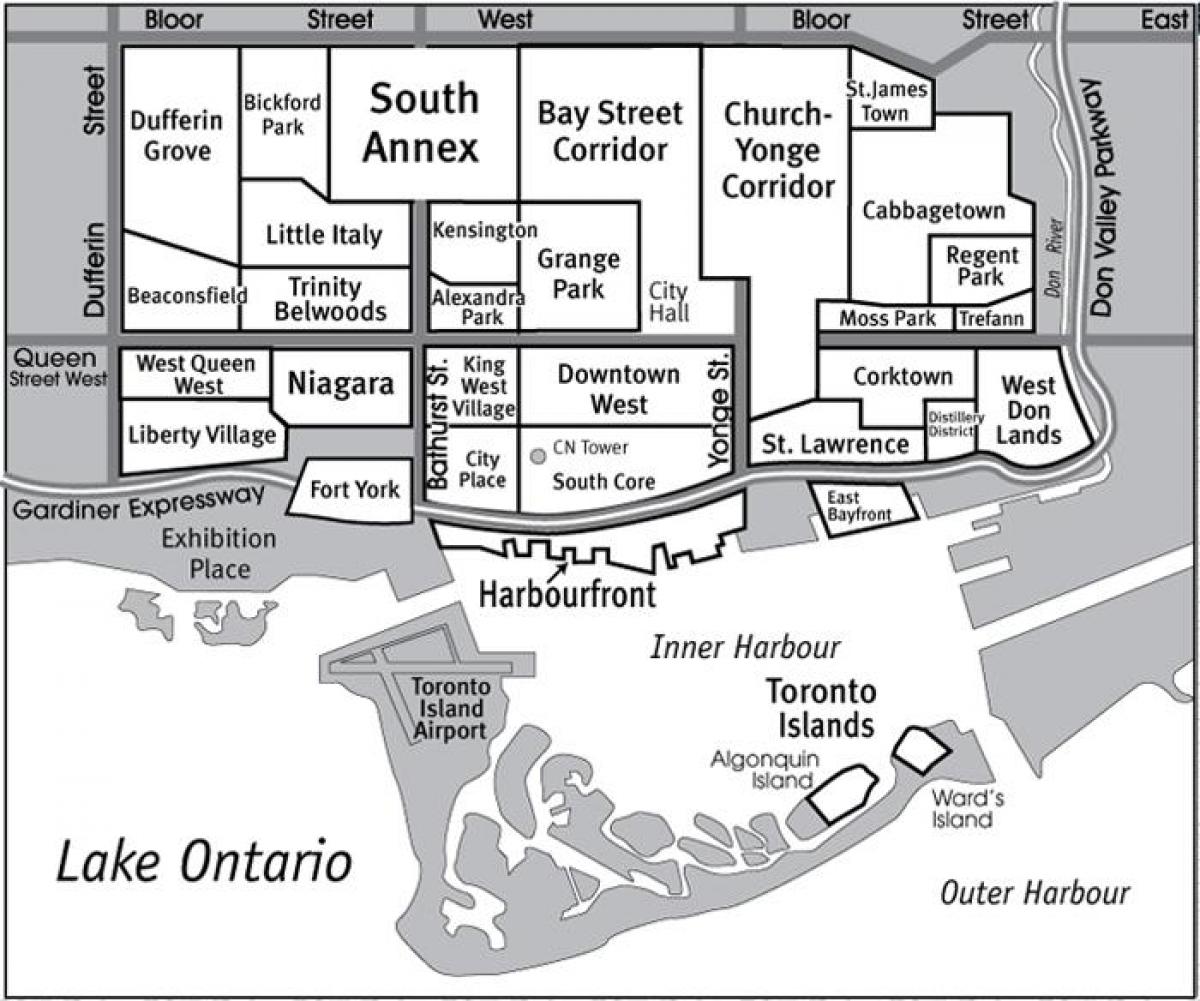 Карта Торонто керівництво району 