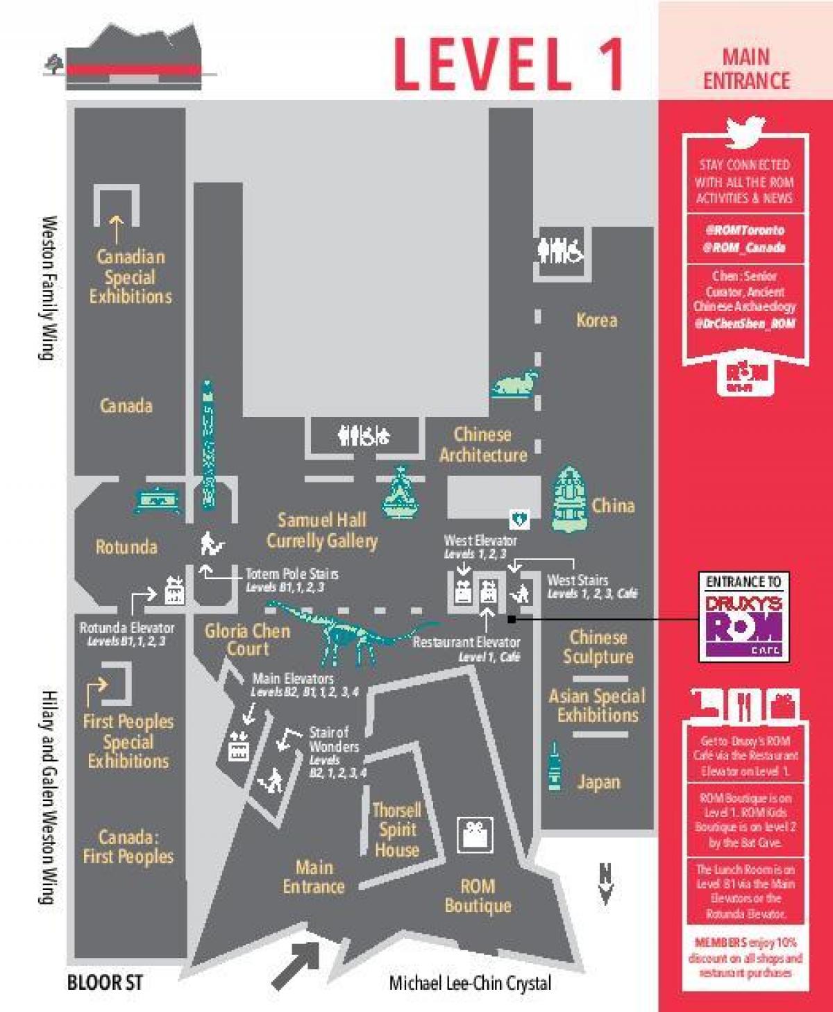 Карта Королівський музей Онтаріо рівень 1