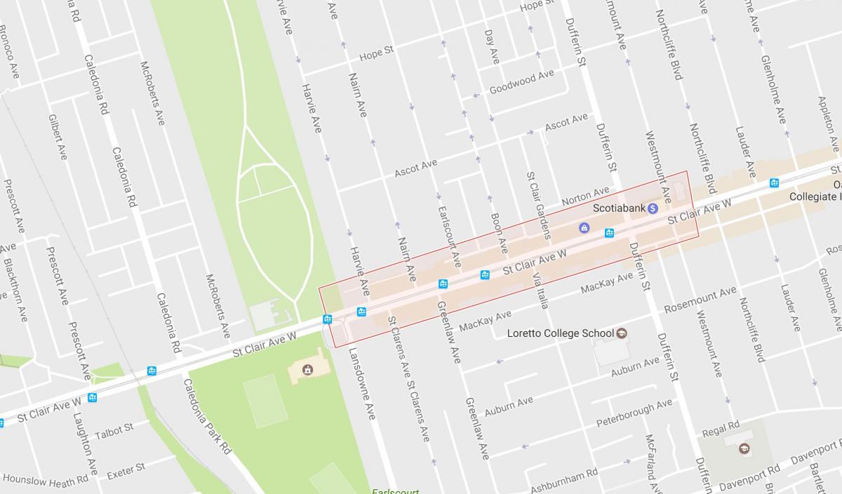 Карта Корсо Италиа районі Торонто