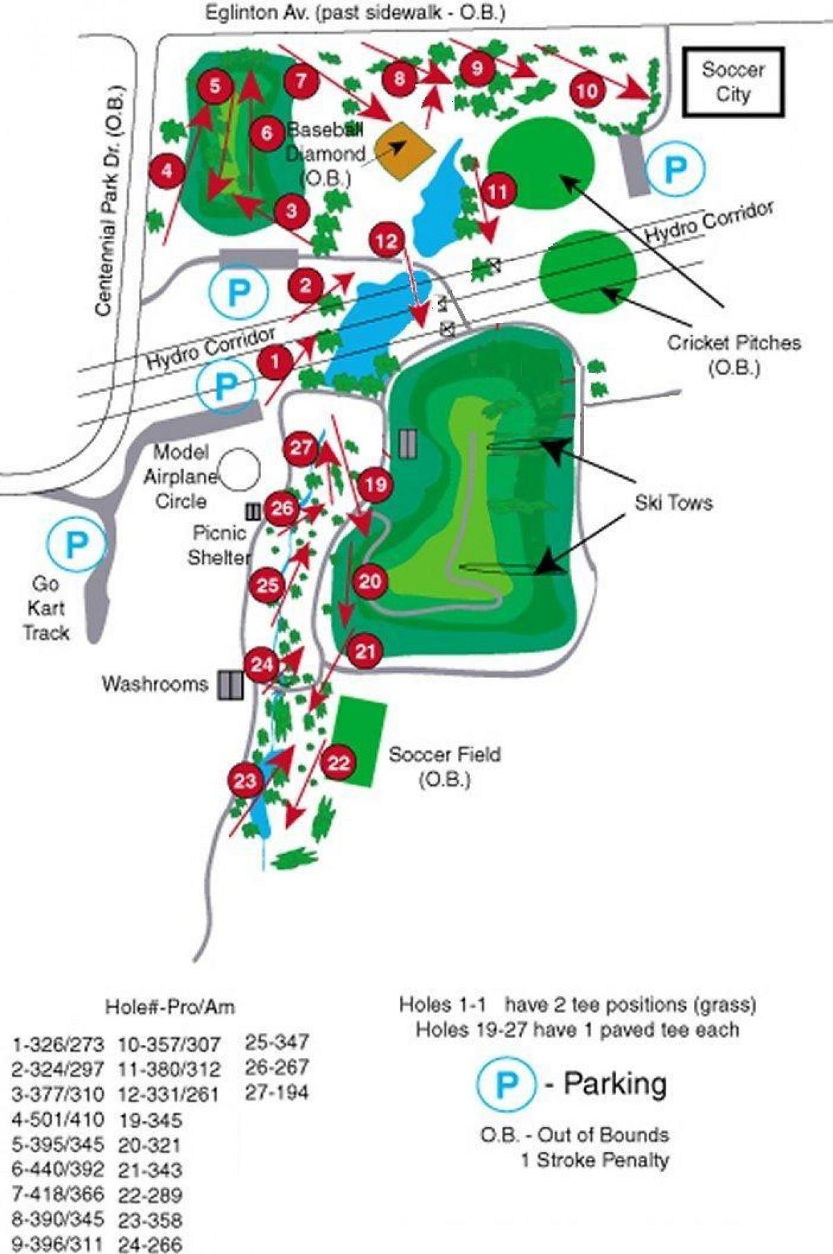Карта курси Сентенніал Парк гольф-Торонто