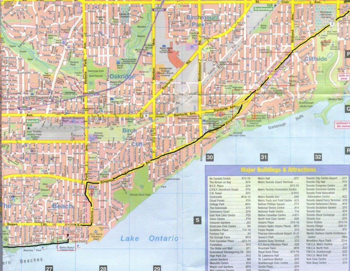 Карта Кінгстон-роуд Ontarion