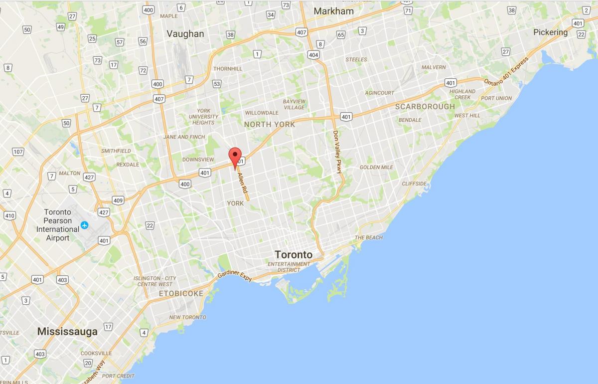 Карта висот Лоуренс район Торонто