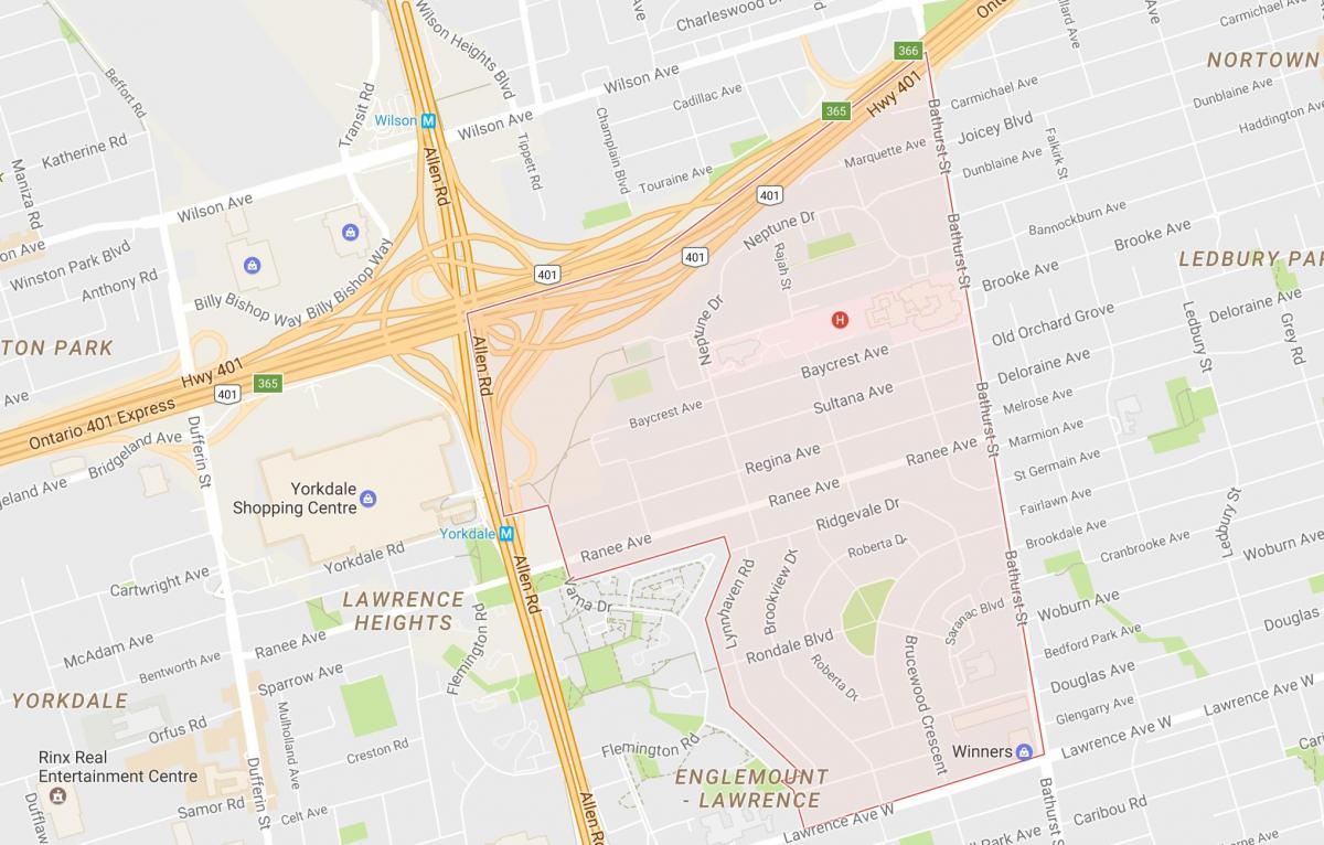 Карта Лоуренс районі садиби Торонто
