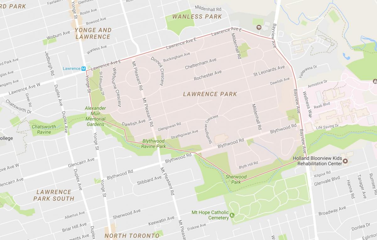 Карта Лоуренс-Парк районі Торонто