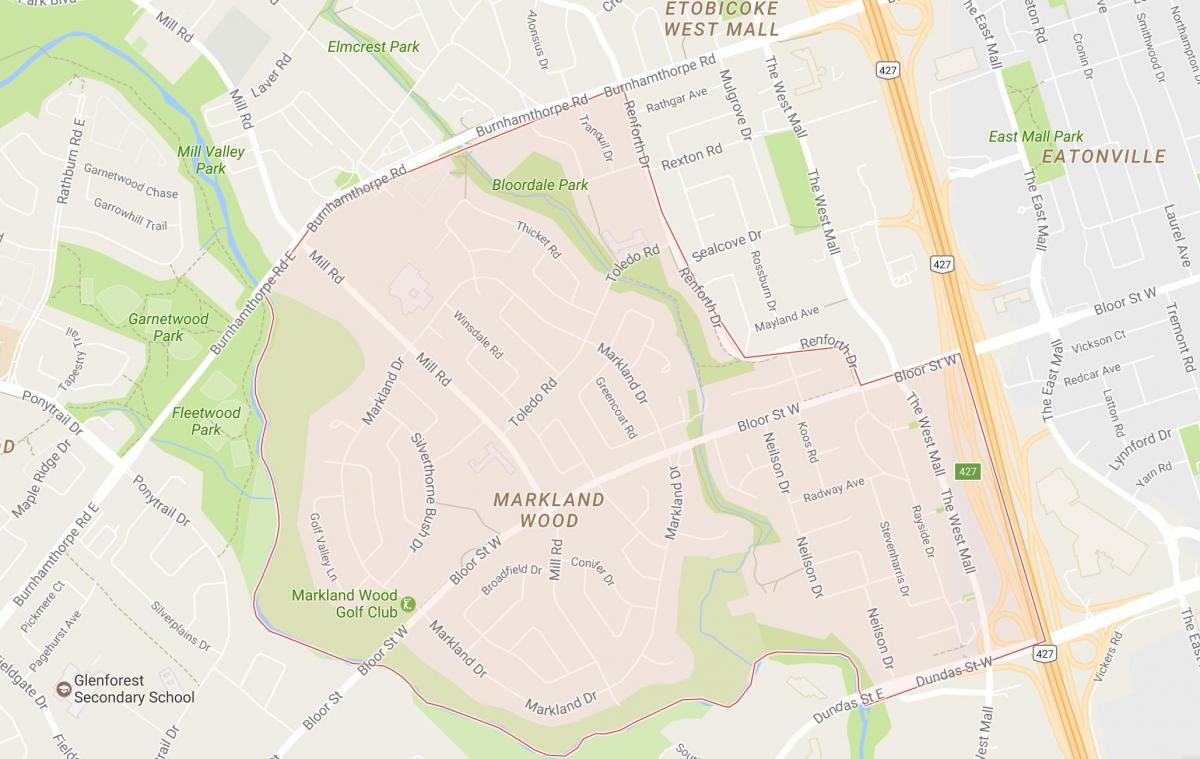 Карта Маркланд дерева околицях Торонто