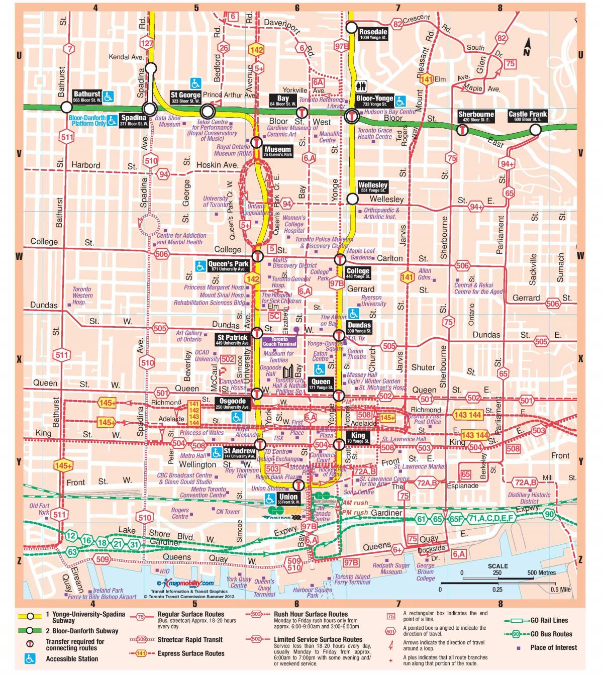 Карта станції метро міста Торонто