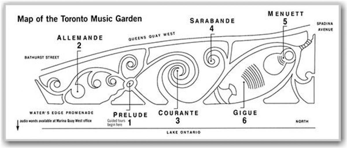 Карта Торонто музичний сад