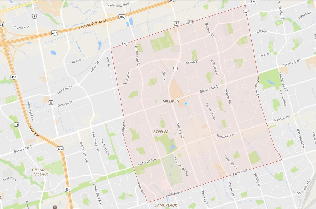 Карта Міллікен районі Торонто