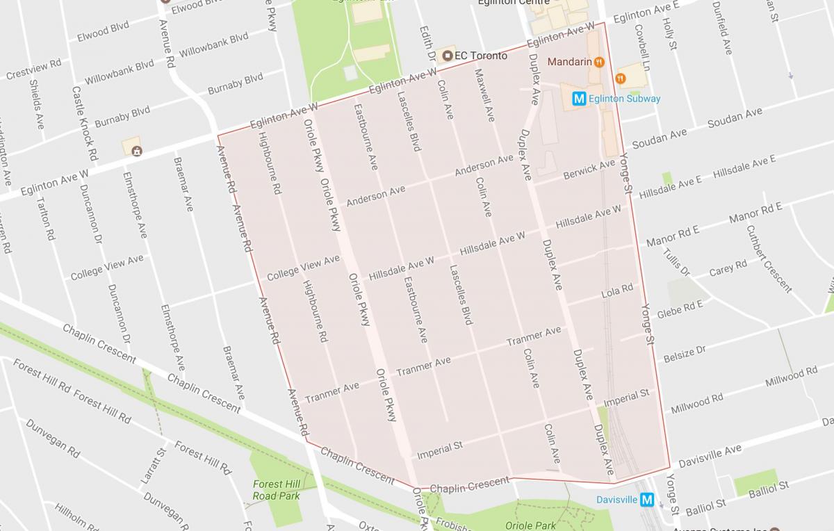 Карта Чаплін районі садиби Торонто