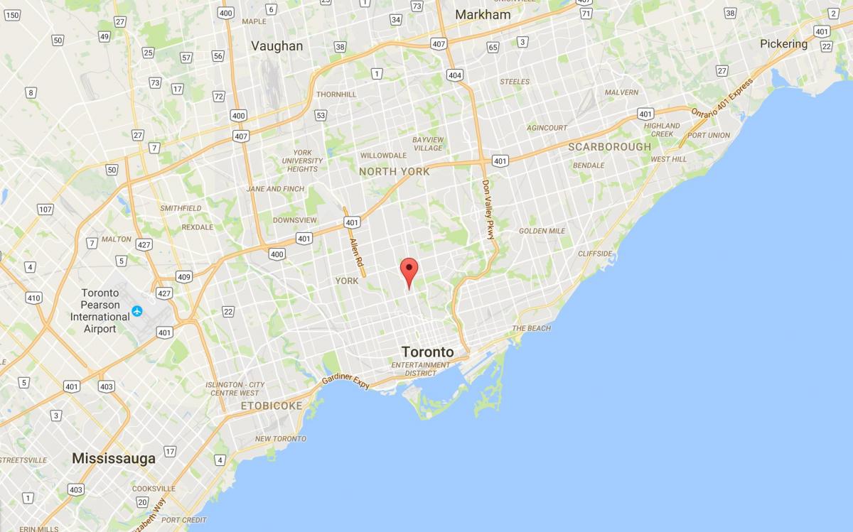 Карта Оленячий Парк район Торонто