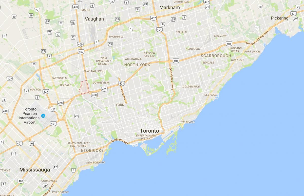 Карта Пельмо Парк – Humberlea район Торонто